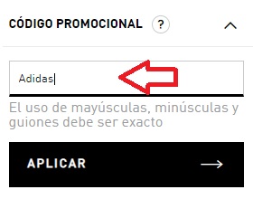 ?Como usar el codigo de descuento Adidas México?