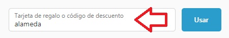 ?Como usar el codigo de descuento Alameda?