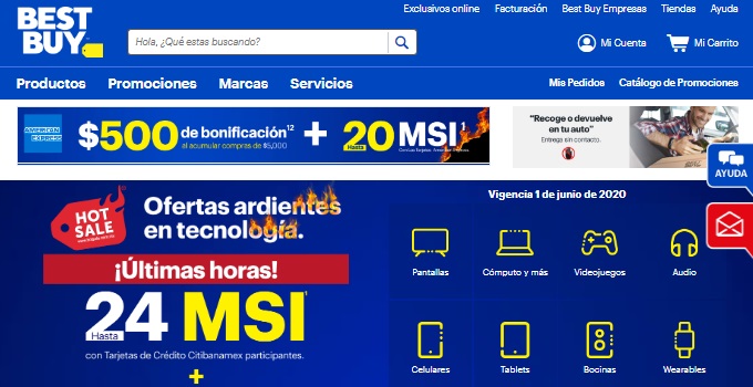 Pagina de inicio Best Buy México