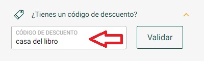 ?Como usar el codigo de descuento Casa del Libro?