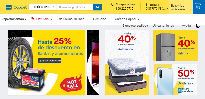 Pagina de inicio Coppel