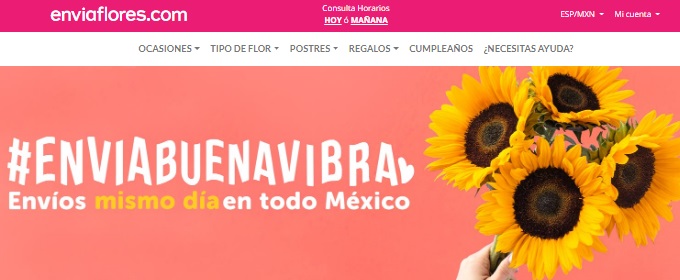 Pagina de inicio EnviaFlores