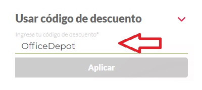 ?Como usar el codigo de descuento Office Depot?