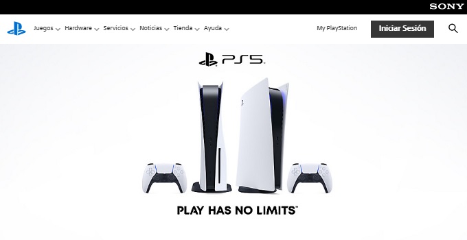 Pagina de inicio PlayStation