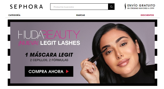 Pagina de inicio Sephora México