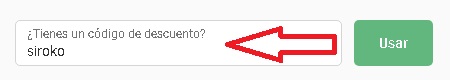 ?Como usar el codigo de descuento Siroko?