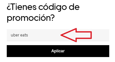 ?Como usar el codigo de descuento Uber Eats?