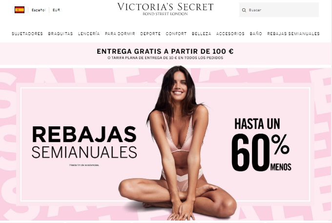 Pagina de inicio Victoria's Secret