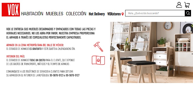 Pagina de inicio VOX Muebles