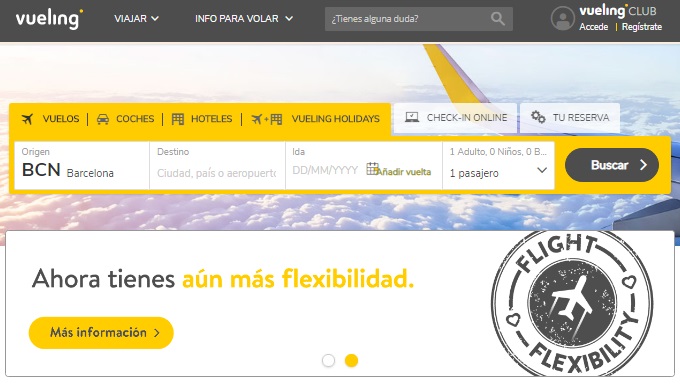 Pagina de inicio Vueling