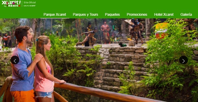 Pagina de inicio Xcaret